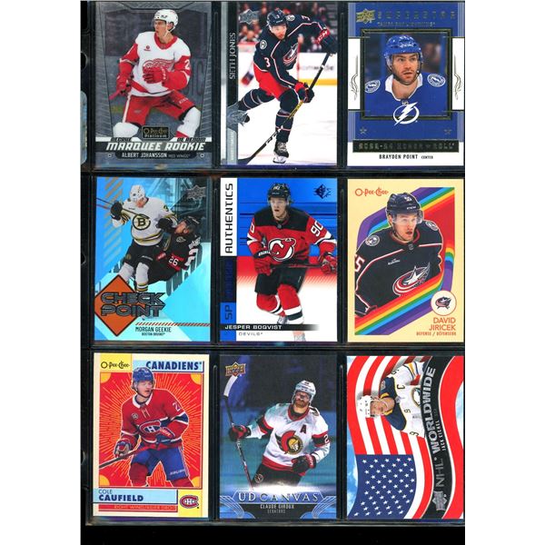 Lot of 9 Various Hockey Inserts or Rookie Cards Various Teams & Players