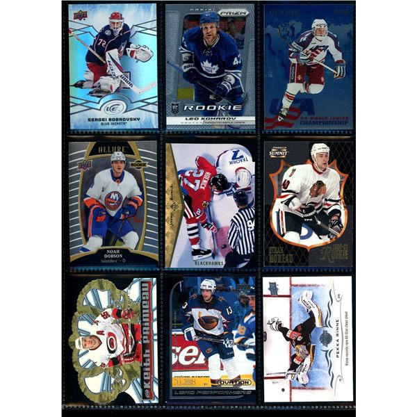 Lot of 9 Various Hockey Inserts or Rookie Cards Various Teams & Players