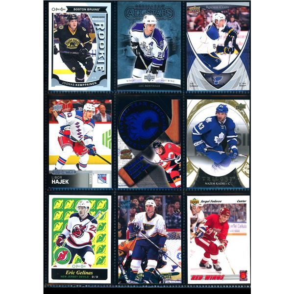 Lot of 9 Various Hockey Inserts or Rookie Cards Various Teams & Players