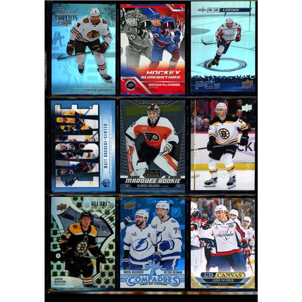 Lot of 9 Various Hockey Inserts or Rookie Cards Various Teams & Players
