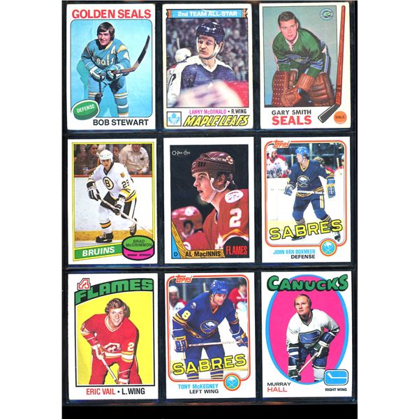 Lot of 9 Various Vintage Hockey Cards Various Teams Sets & Players