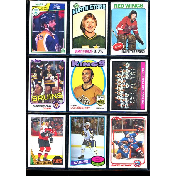 Lot of 9 Various Vintage Hockey Cards Various Teams Sets & Players