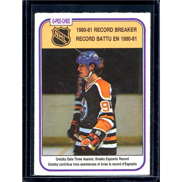 1981-82 O-Pee-Chee #392 Wayne Gretzky Record Breaker BV $50