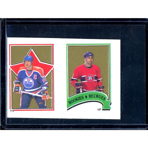 1987-88 O-Pee-Chee Stickers Wayne Gretzky/Shayne Corson