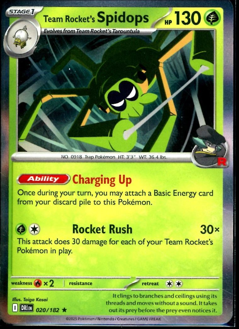 Pokemon Team Rocket's Spidops - 020/182 Destined Rivals