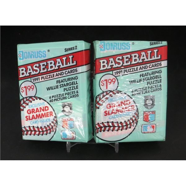 2 Sealed 1991 Donruss Baseball Jumbo Packs 40 Cards Per Pack