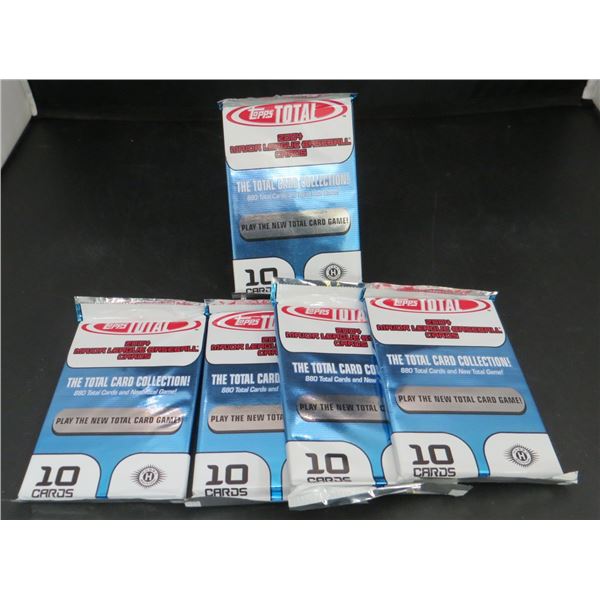 5 Sealed Packs 2004 Topps Total Baseball 10 Cards Per Pack
