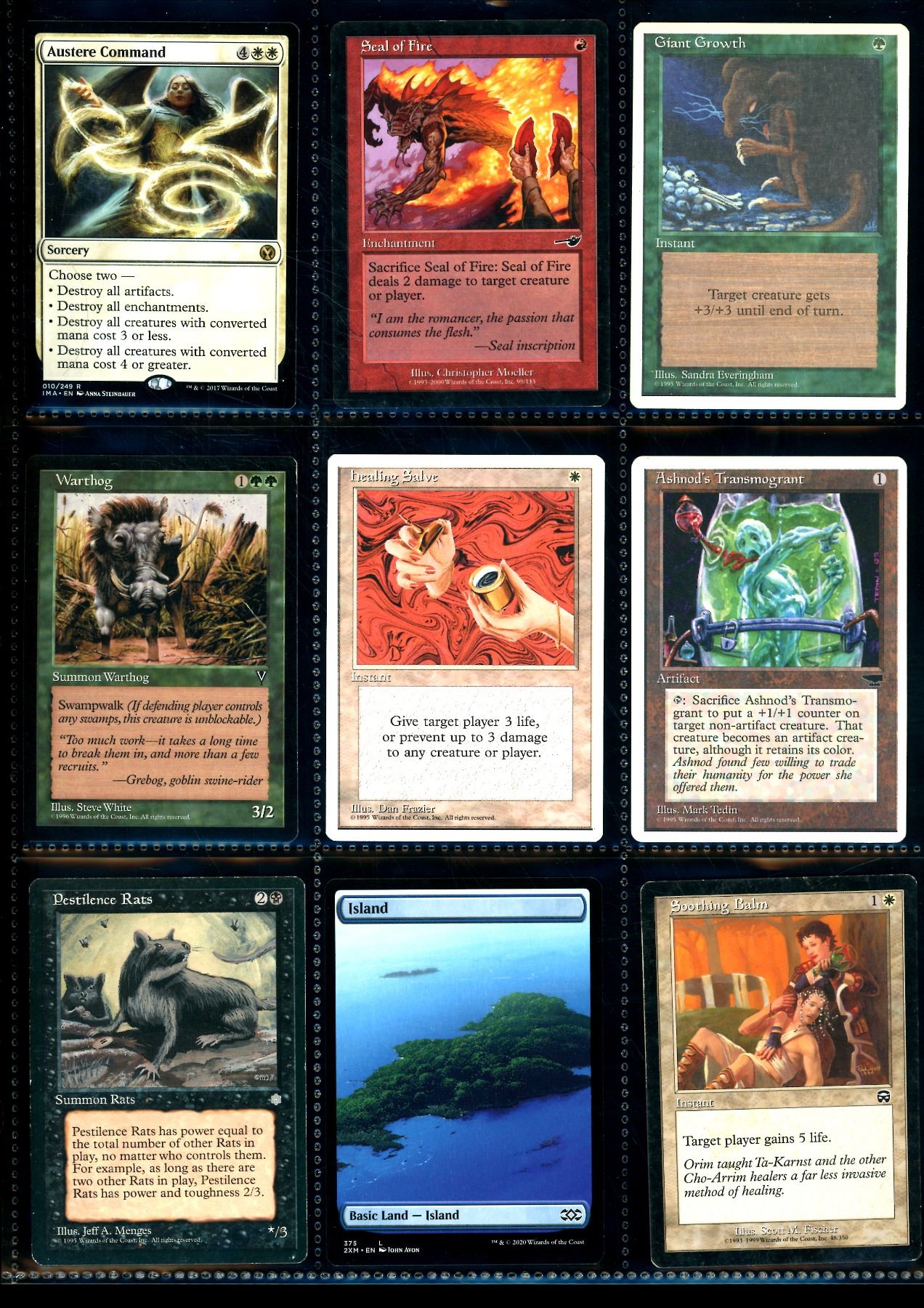 Lot Of 9 Various Magic The Gathering Cards Various Sets & Colors