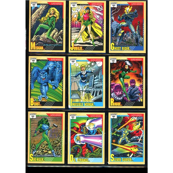 1991 Marvel Lot of 9 Collectible Trading Cards