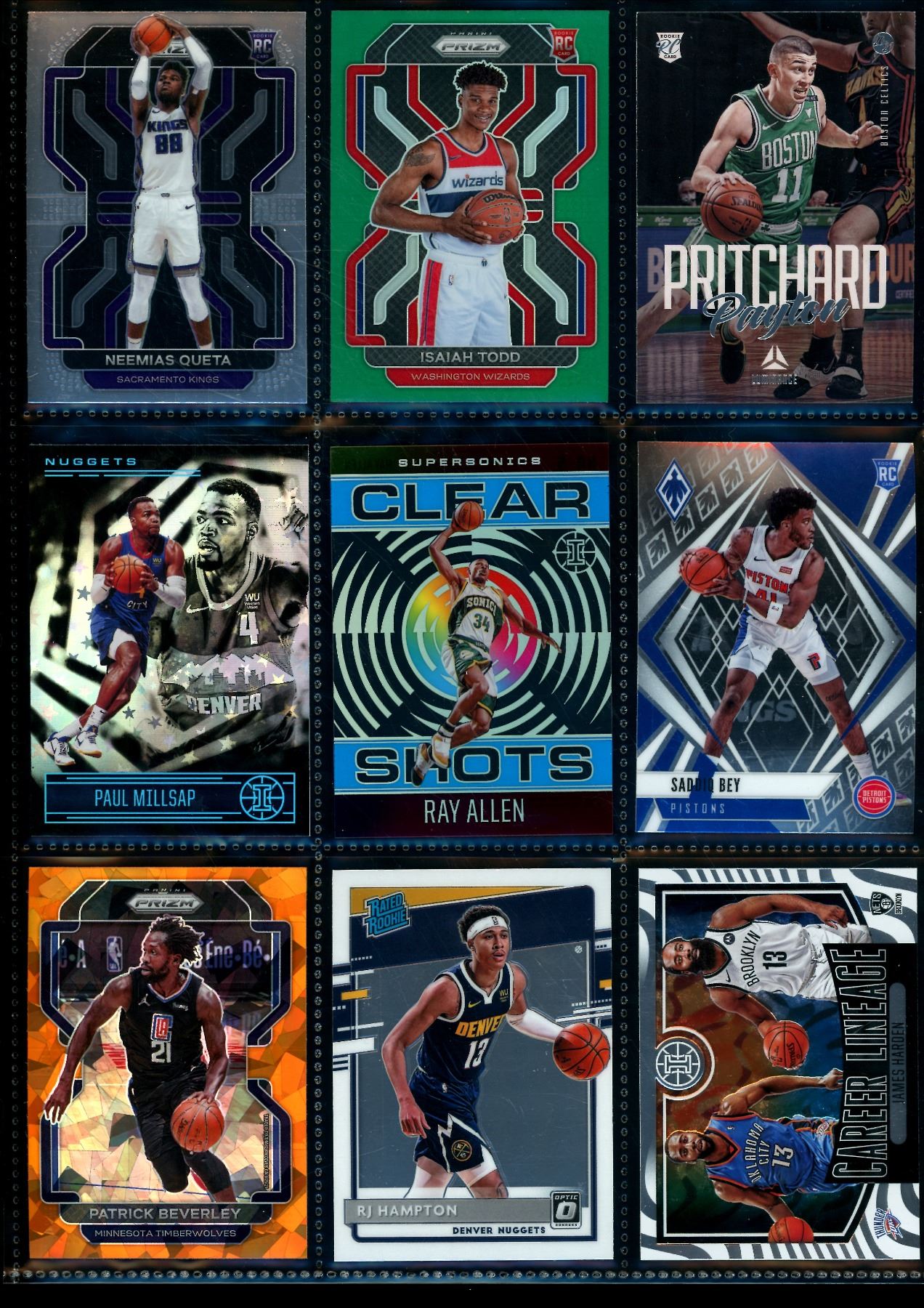 Lot of 9 Various Basketball Inserts and Rookie Collector Cards