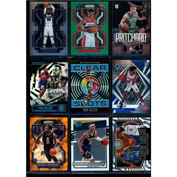 Lot of 9 Various Basketball Inserts and Rookie Collector Cards