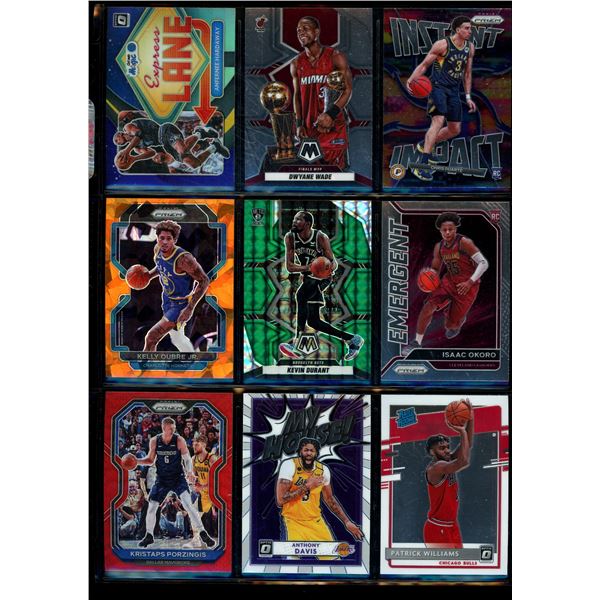 Lot of 9 Various Basketball Inserts and Rookie Collector Cards