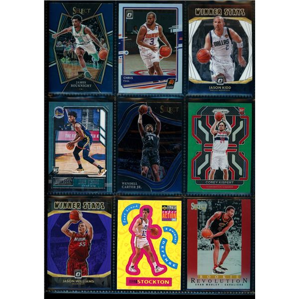 Lot of 9 Various Basketball Inserts and Rookie Collector Cards