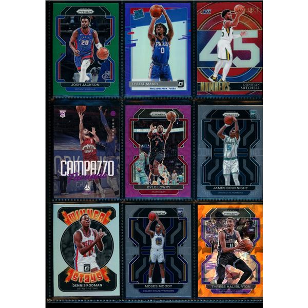 Lot of 9 Various Basketball Inserts and Rookie Collector Cards