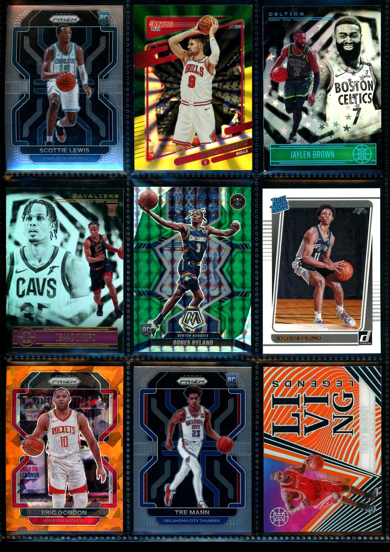 Lot of 9 Various Basketball Inserts and Rookie Collector Cards