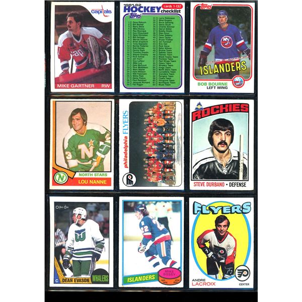 Lot of 9 Various Vintage Hockey Cards Various Teams Sets & Players