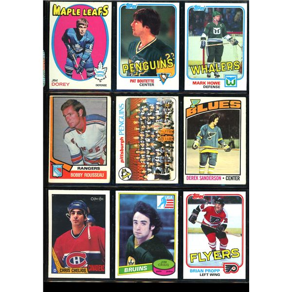 Lot of 9 Various Vintage Hockey Cards Various Teams Sets & Players