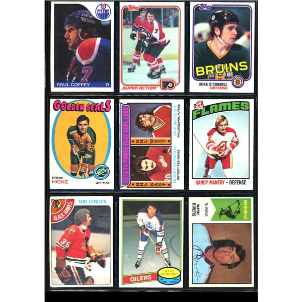 Lot of 9 Various Vintage Hockey Cards Various Teams Sets & Players
