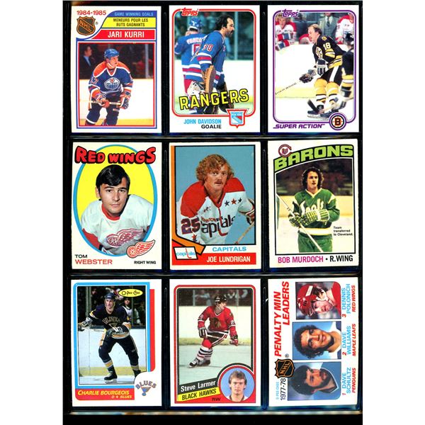 Lot of 9 Various Vintage Hockey Cards Various Teams Sets & Players