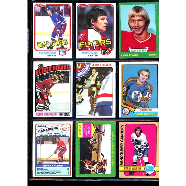 Lot of 9 Various Vintage Hockey Cards Various Teams Sets & Players