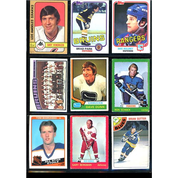 Lot of 9 Various Vintage Hockey Cards Various Teams Sets & Players