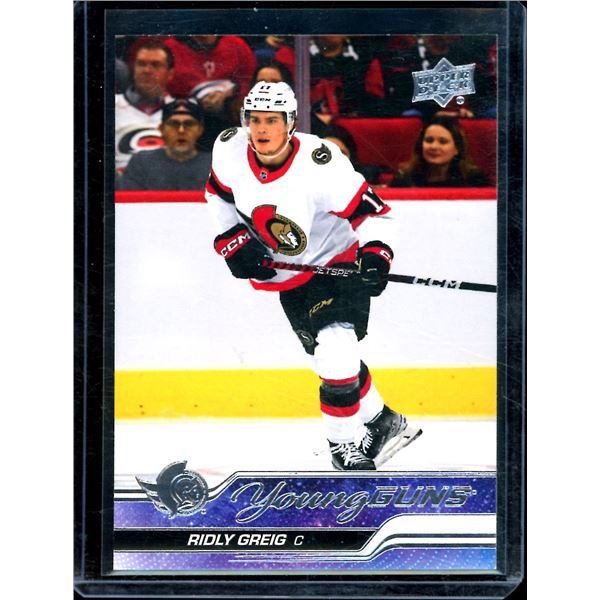 2023-24 Upper Deck #212 Ridly Greig YG RC