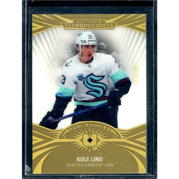 2021-22 Ultimate Collection Ultimate Introductions Gold #UI32 Kole Lind 13/49