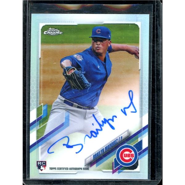 2021 Topps Chrome Rookie Autographs Refractors #RABM Brailyn Marquez 9/499