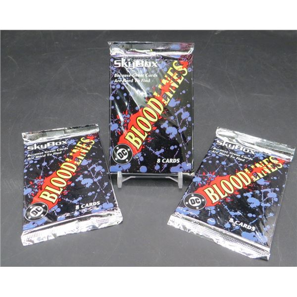 3 Sealed Packs Of Skybox DC Bloodlines 8 Cards Per Pack