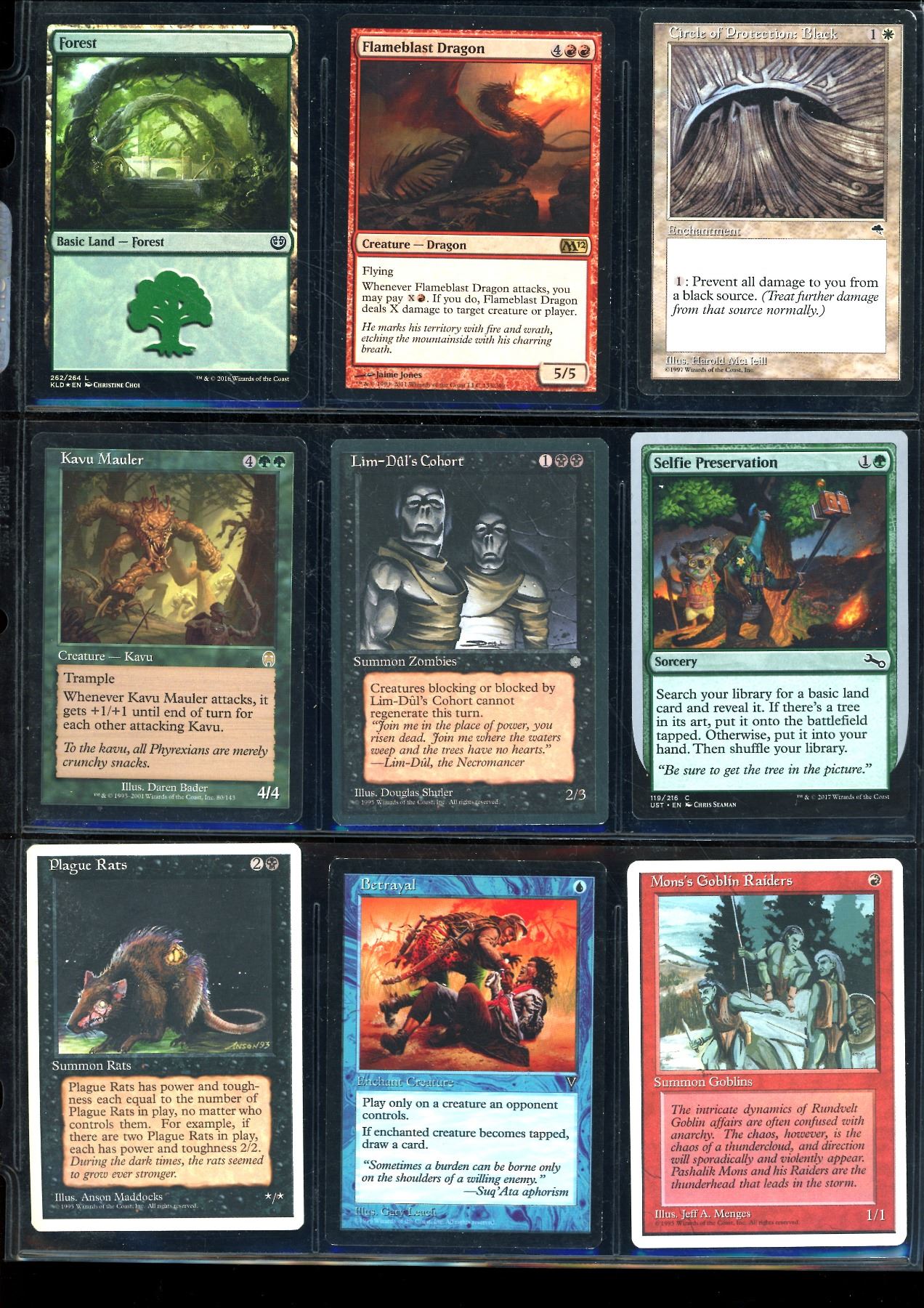 Lot Of 9 Various Magic The Gathering Cards Various Sets & Colors