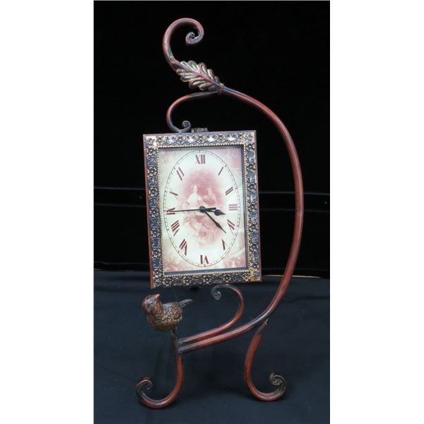 Decorative Iron Frame Standing Clock 18" Tall