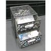 Image 1 : 2 Drawer Metal Organizer 8" tall x 6.5" wide With Crafting Glass Pebbles and Acrylic Ice rocks