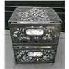 Image 2 : 2 Drawer Metal Organizer 8" tall x 6.5" wide With Crafting Glass Pebbles and Acrylic Ice rocks