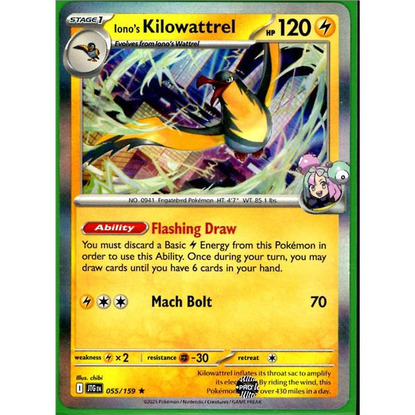 Pokemon Iono's Kilowattrel - 055/159 - HOLO Rare Journey Together
