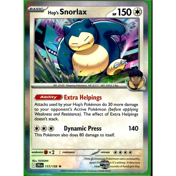 Pokemon Hop's Snorlax - 117/159 - Rare Holo Journey Together