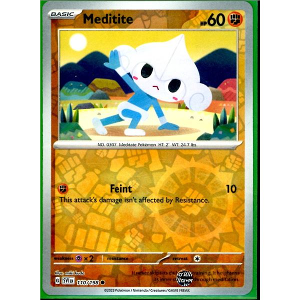 Pokemon Meditite - 110/198 Reverse Holo Scarlet & Violet