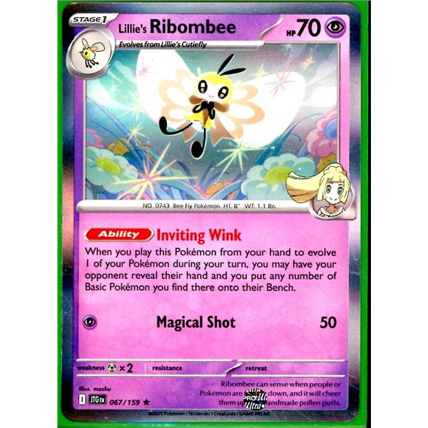 Pokemon Lillie's Ribombee - 067/159 - Rare HOLO Journey Together