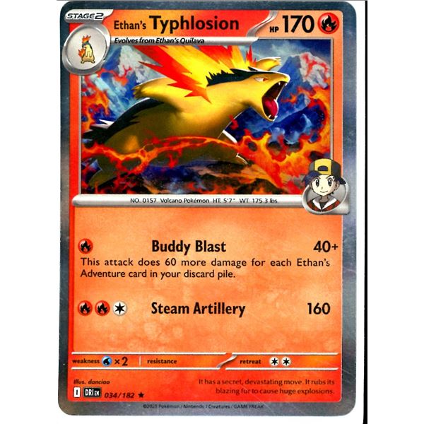 Pokemon Ethan's Typhlosion - 034/182 - Rare HOLO Destined Rivals