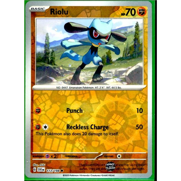 Pokemon Riolu - 113/198 Reverse Holo Scarlet & Violet