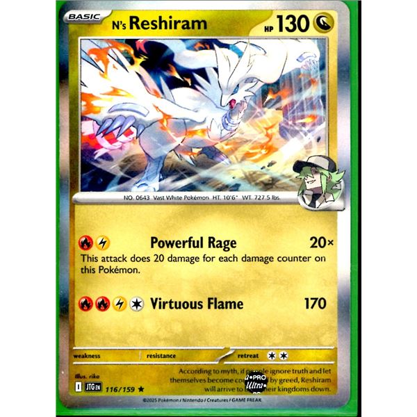 Pokemon N's Reshiram - 116/159 HOLO Journey Together