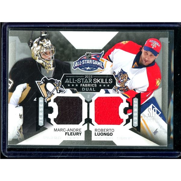 2015-16 SP Game Used All-Star Skills Dual Fabrics Marc-Andre Fleury/Roberto Luongo BV $30