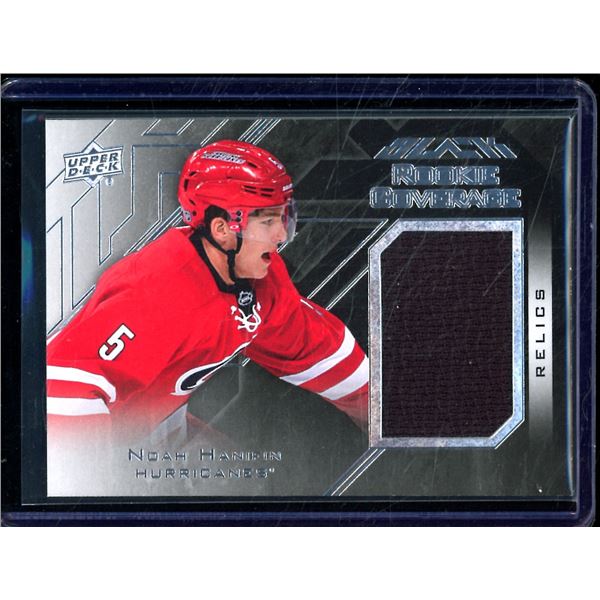 2015-16 UD Black Rookie Coverage Relics #RCOVNH Noah Hanifin