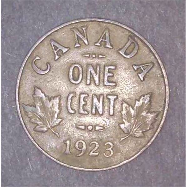 1923 Canadian Penny One Cent Coin