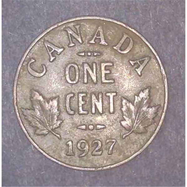 1927 Canadian Penny One Cent Coin