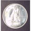 Image 1 : 1964 Canadian Silver 10 Cent Coin