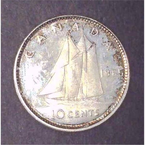 1964 Canadian Silver 10 Cent Coin