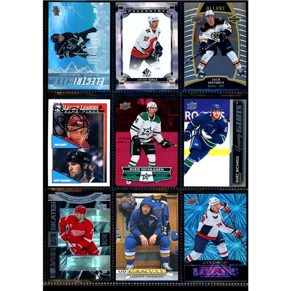 Lot of 9 Various Hockey Inserts or Rookie Cards Various Teams & Players