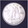 Image 1 : 1966 Canadian Silver 10 Cent Coin
