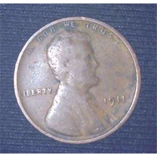 1911 USA Wheat Penny One Cent Coin