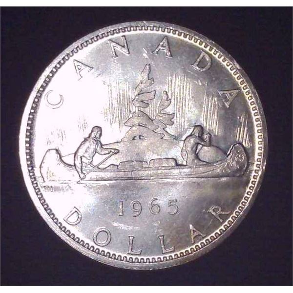 1965 Canadian Silver $1 Dollar Coin